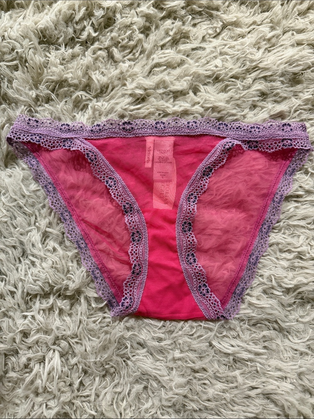 NWT Vintage 2009 Y2K Victoria's Secret Mesh Lace Bikini Panty Small